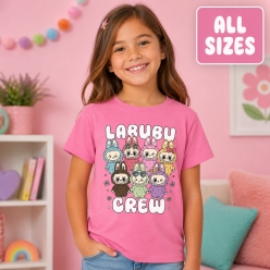 Labubu Heavy Cotton Crew Pink Shirt